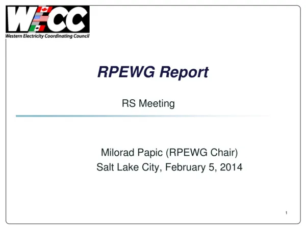 RPEWG Report
