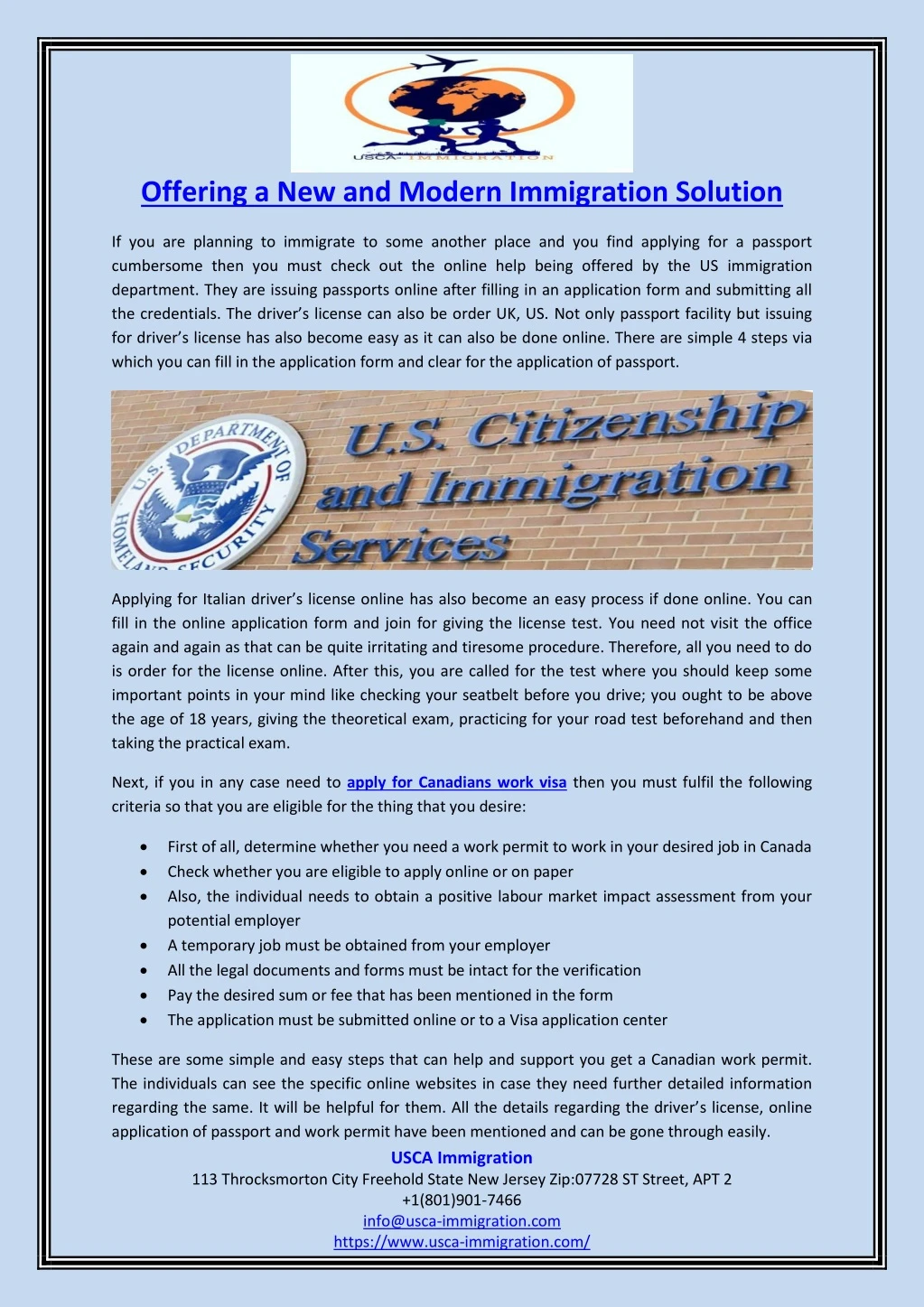 offering a new and modern immigration solution