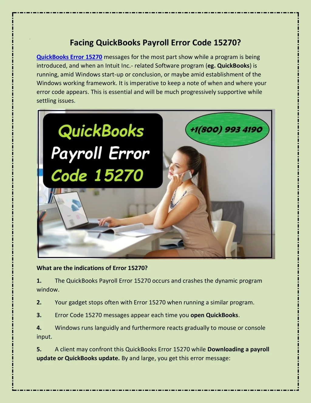 facing quickbooks payroll error code 15270