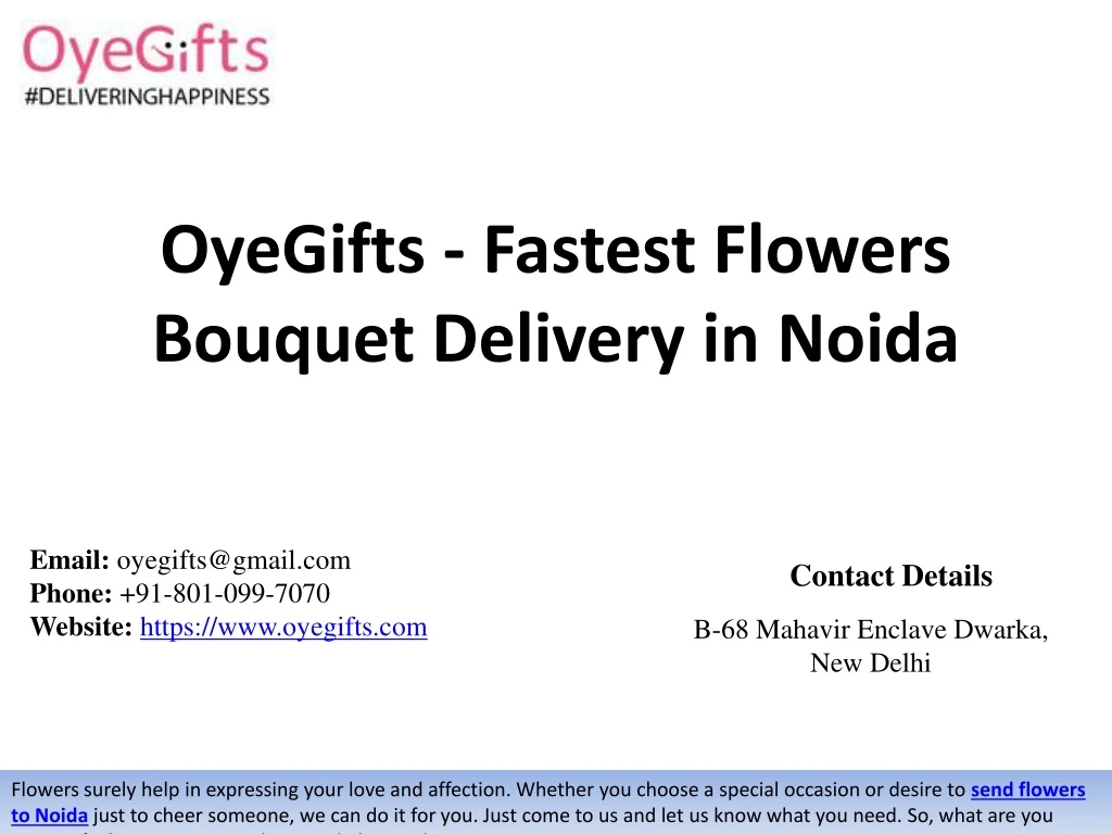 oyegifts fastest flowers bouquet delivery in noida