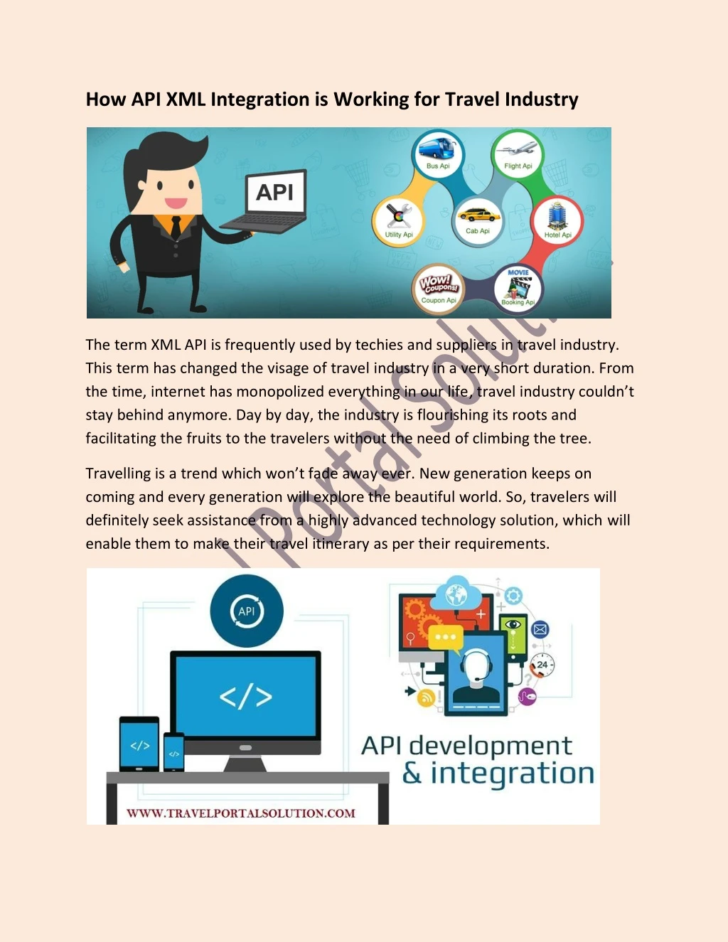 how api xml integration is working for travel