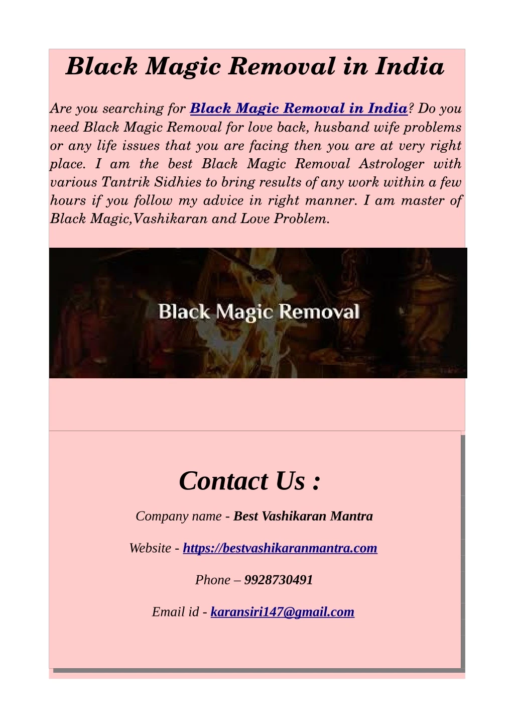 black magic removal in india