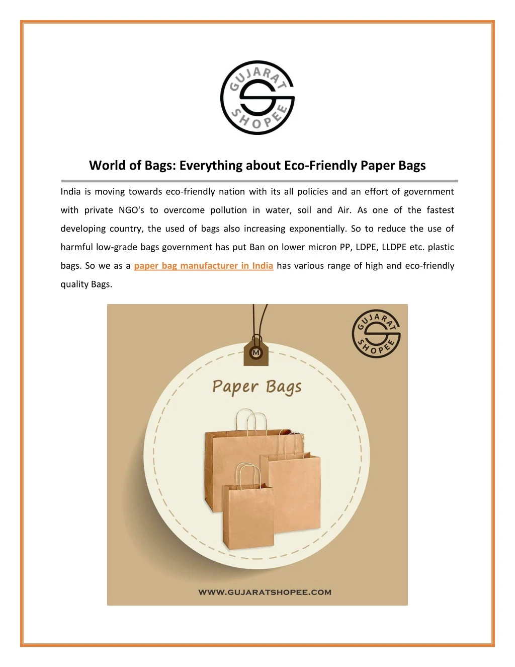 world of bags everything about eco friendly paper