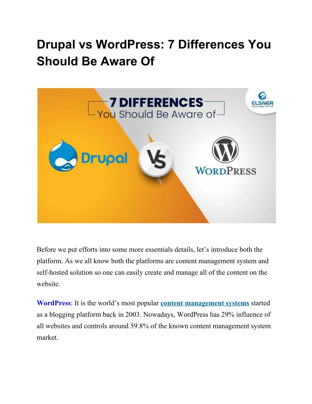 drupal vs wordpress 7 differences you should