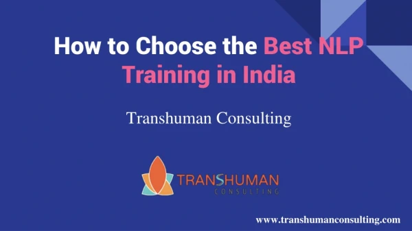 How to choose the Best NLP Training In India