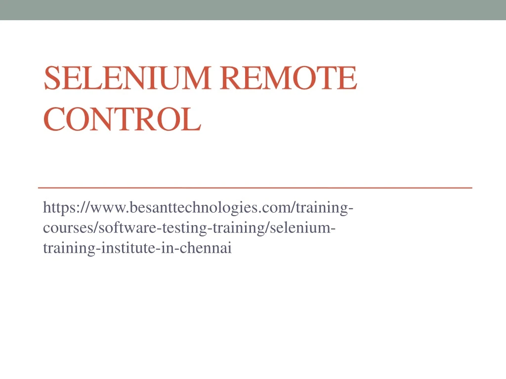 selenium remote control