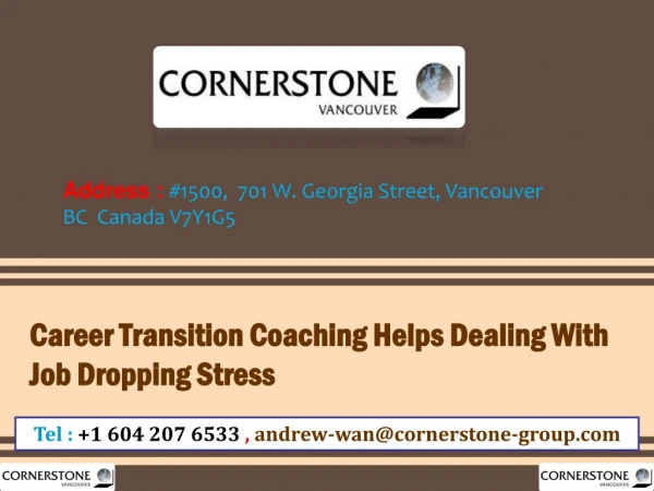 Career Transition Coaching Helps Dealing With Job Dropping Stress
