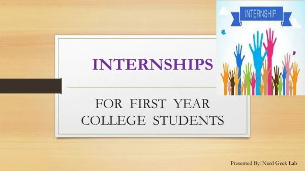 Internships for first year college students