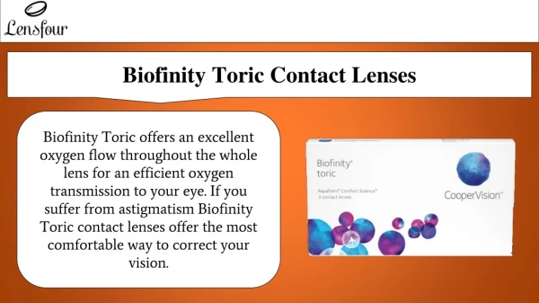 Buy Biofinity Toric Contact Lenses Online | Lensfour