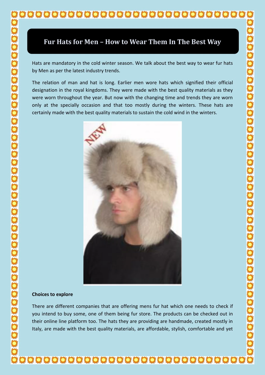 fur hats for men how to wear them in the best way