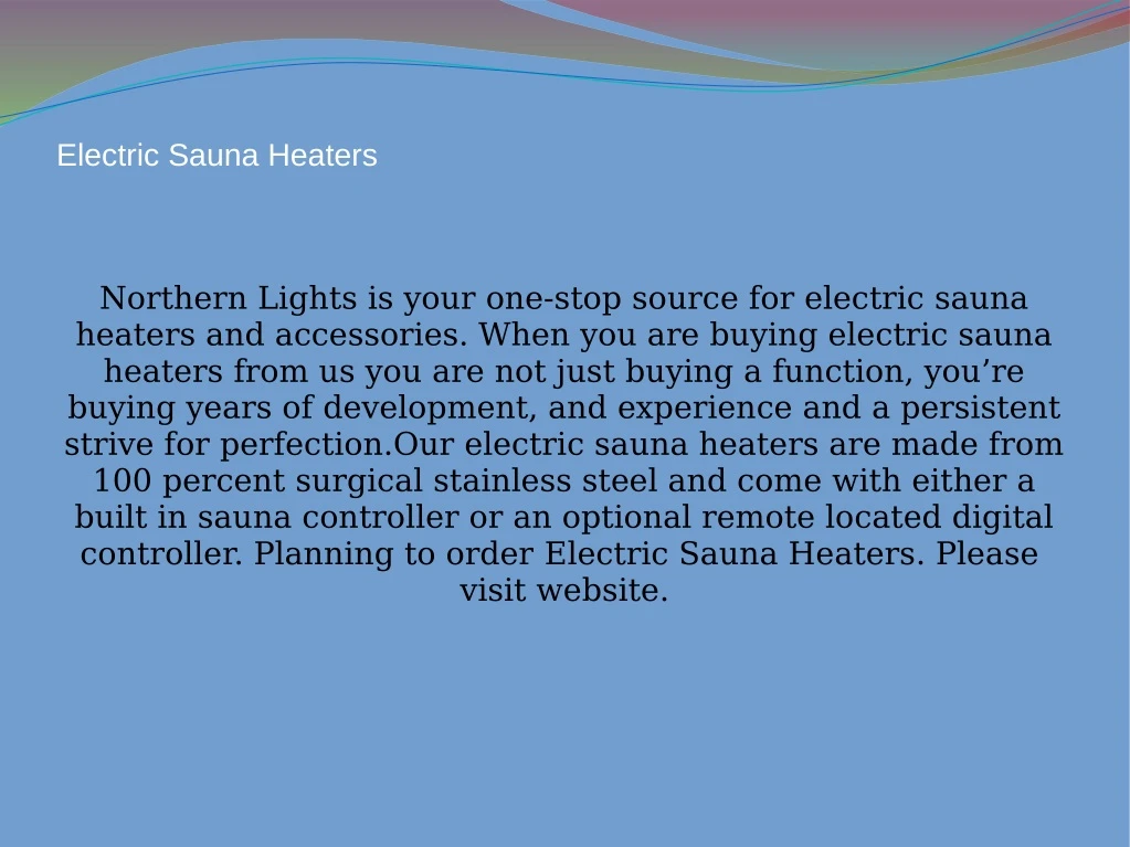 electric sauna heaters