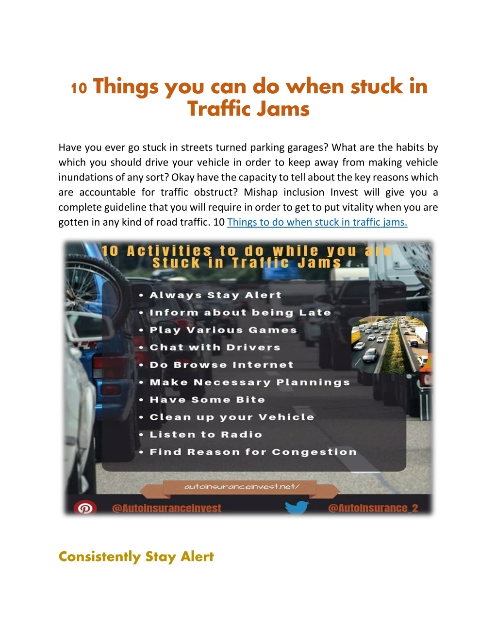 10 things you can do when stuck in traffic jams