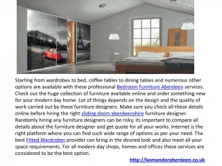 Bedroom Furniture & Bedroom Furniture at Aberdeen, UK