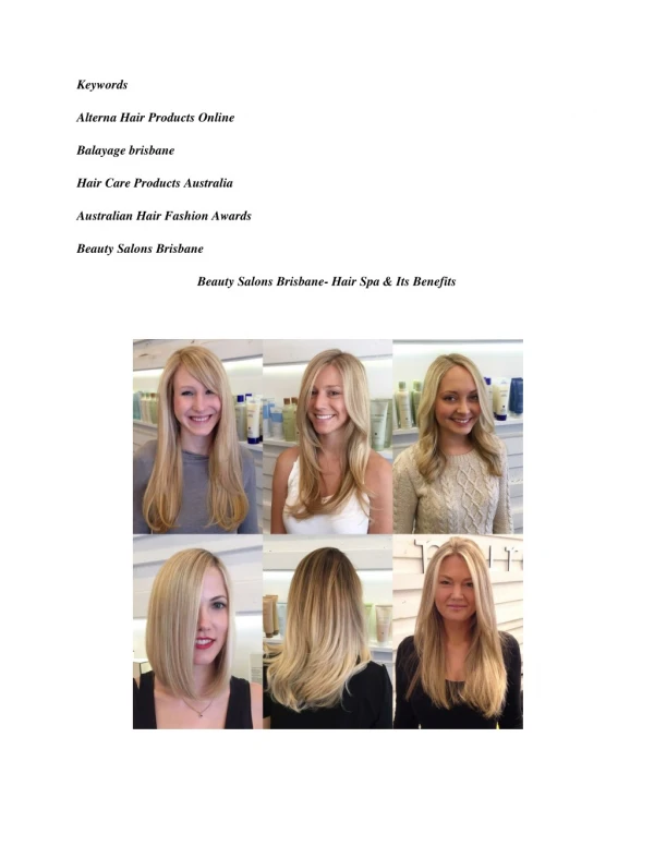 Beauty Salons Brisbane- Hair Spa & Its Benefits