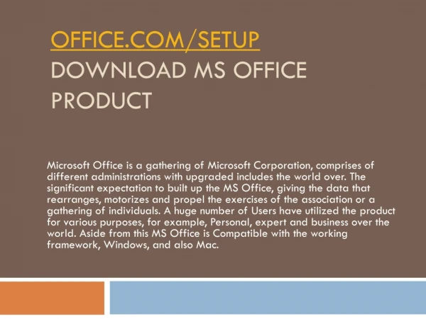 office com setup download ms office product