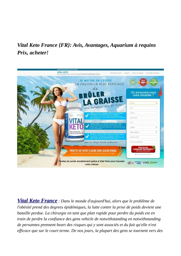 vital keto france fr avis avantages aquarium