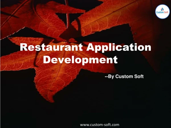 CustomSoftware for Restaurant Application Development