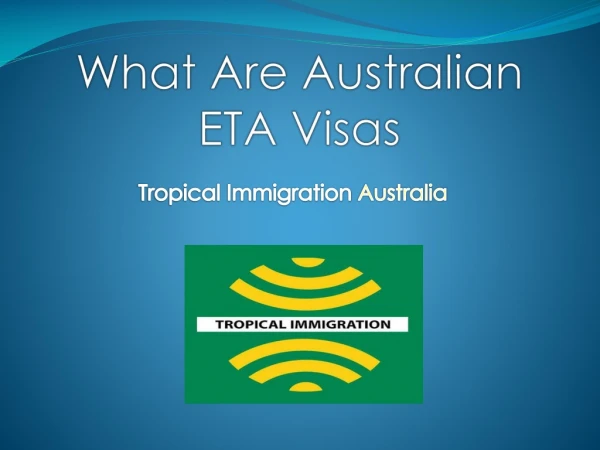 What Are Australian ETA Visas