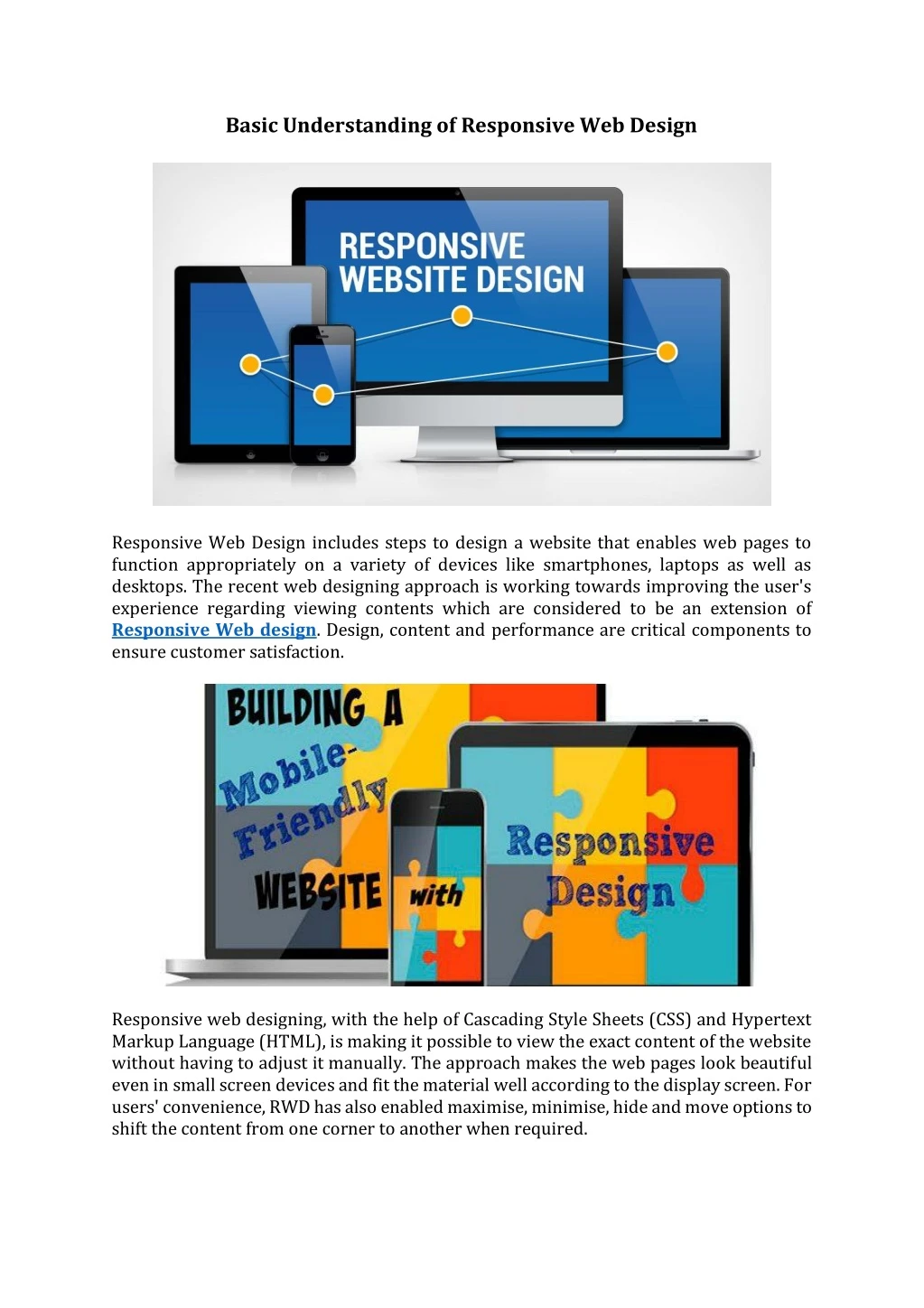 basic understanding of responsive web design