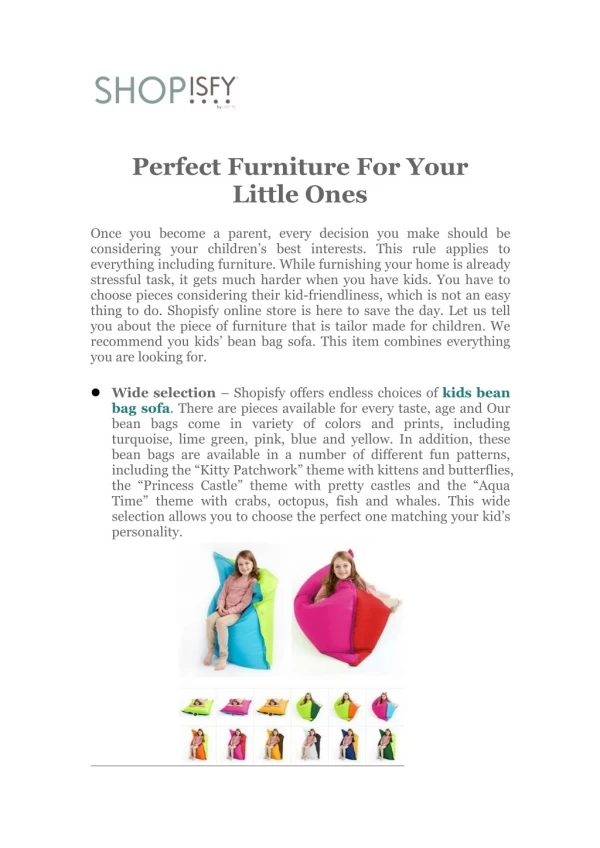 Perfect furniture for your little ones