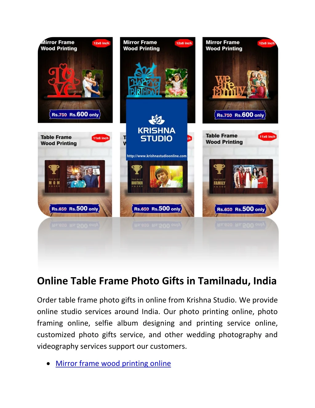 online table frame photo gifts in tamilnadu india