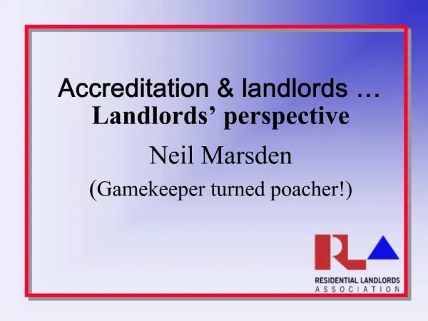 Accreditation landlords Landlords perspective