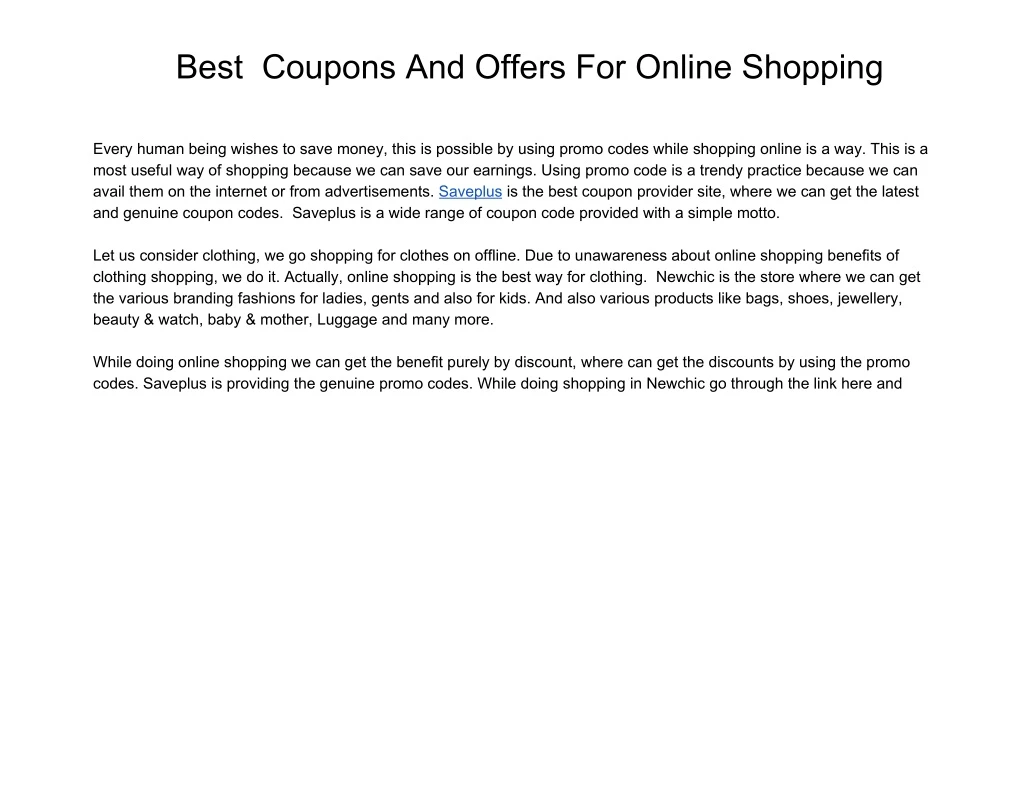 best coupons and offers for online shopping