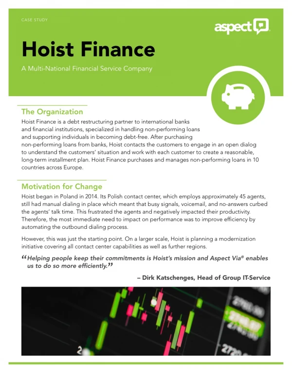 Hoist Finance A Multi-National Financial Service Company