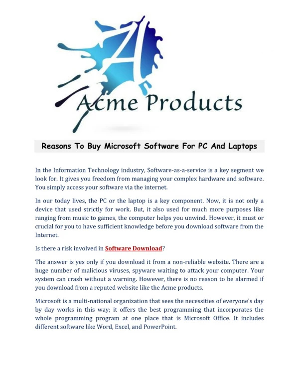 Reasons To Buy Microsoft Software For PC And Laptops