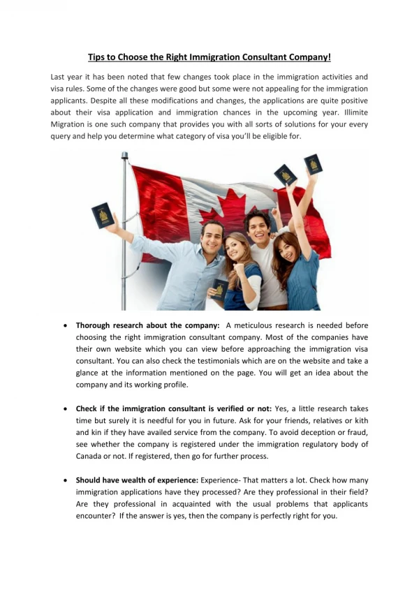 Tips to Choose the Right Immigration Consultant Company!