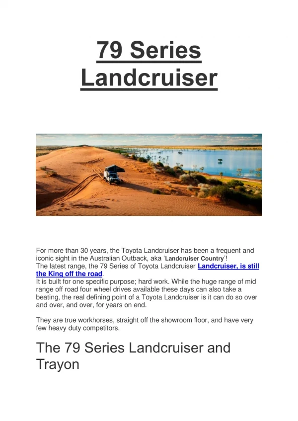 79 Series Landcruiser - Australian Slide On Camper