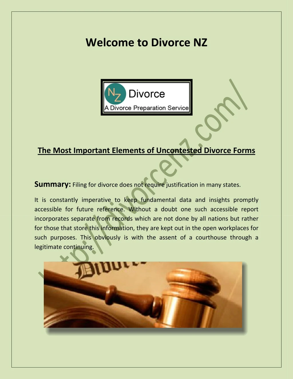 welcome to divorce nz