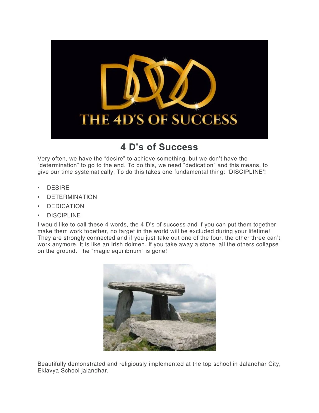 4 d s of success