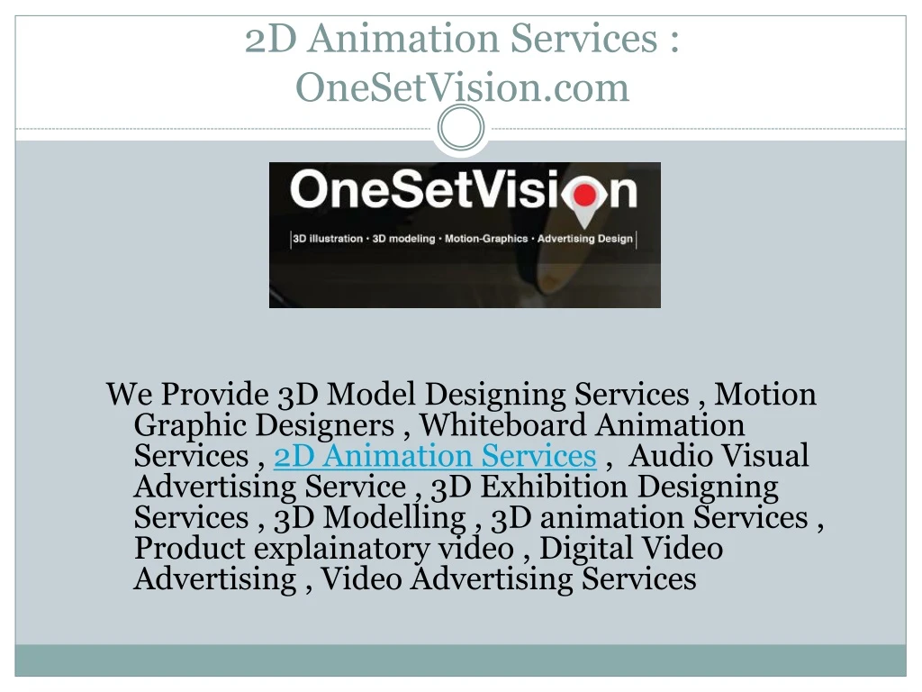 2d animation services onesetvision com