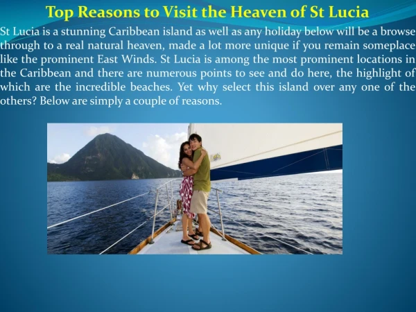 Top Reasons to Visit the Heaven of St Lucia