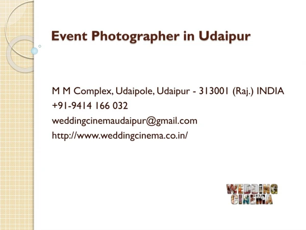 Event Photographer in Udaipur