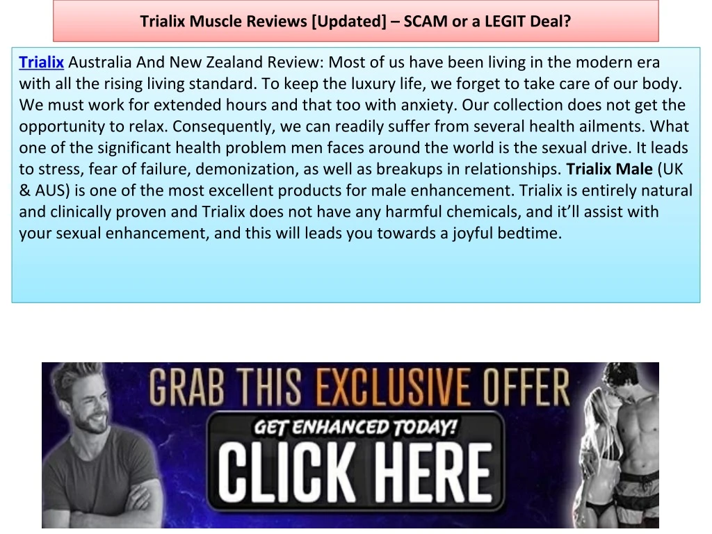 trialix muscle reviews updated scam or a legit