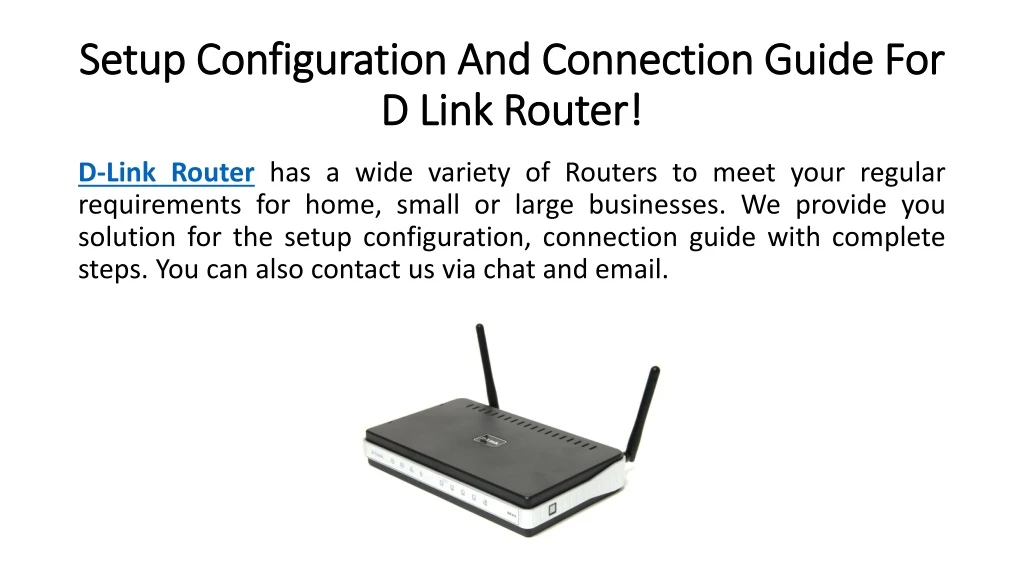 setup configuration and connection guide for d link router