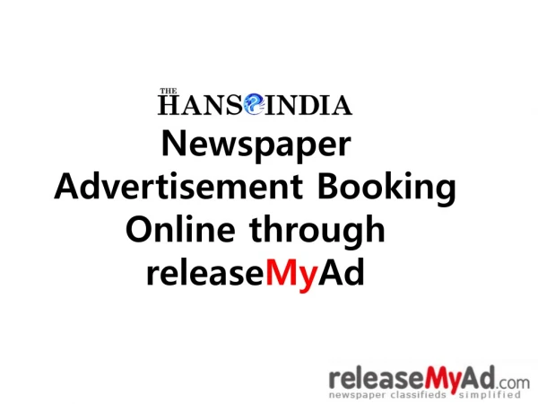 The Hans India Newspaper Advertisement