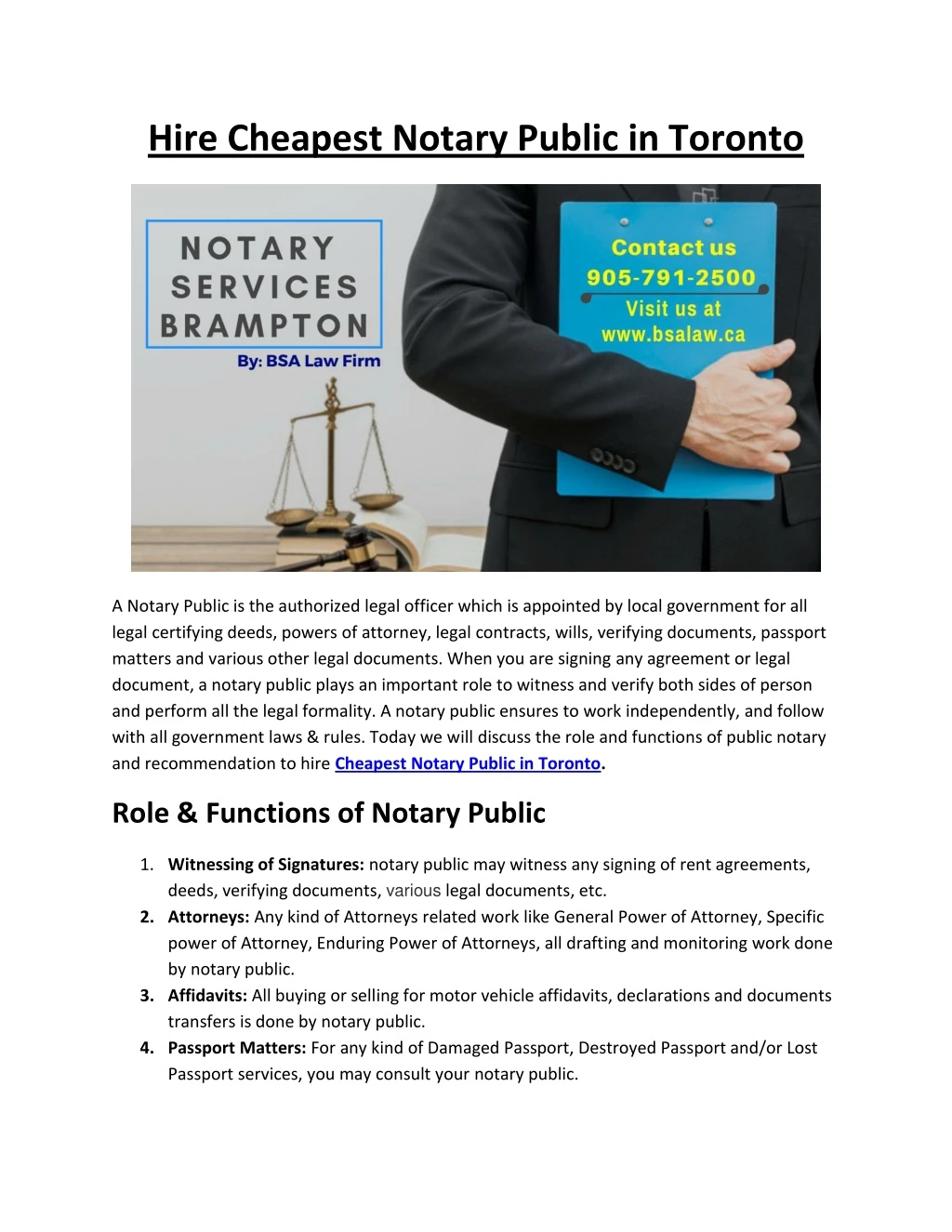hire cheapest notary public in toronto