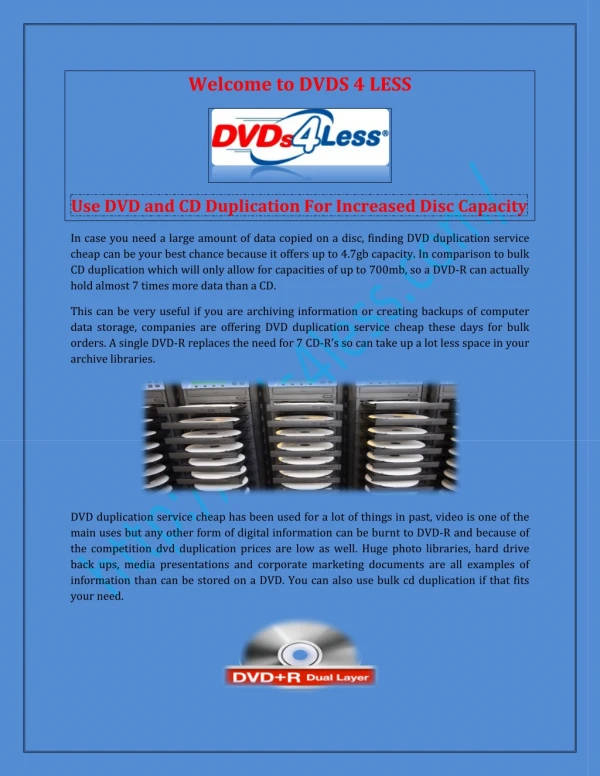 DVD duplication service cheap at dvds4less.com