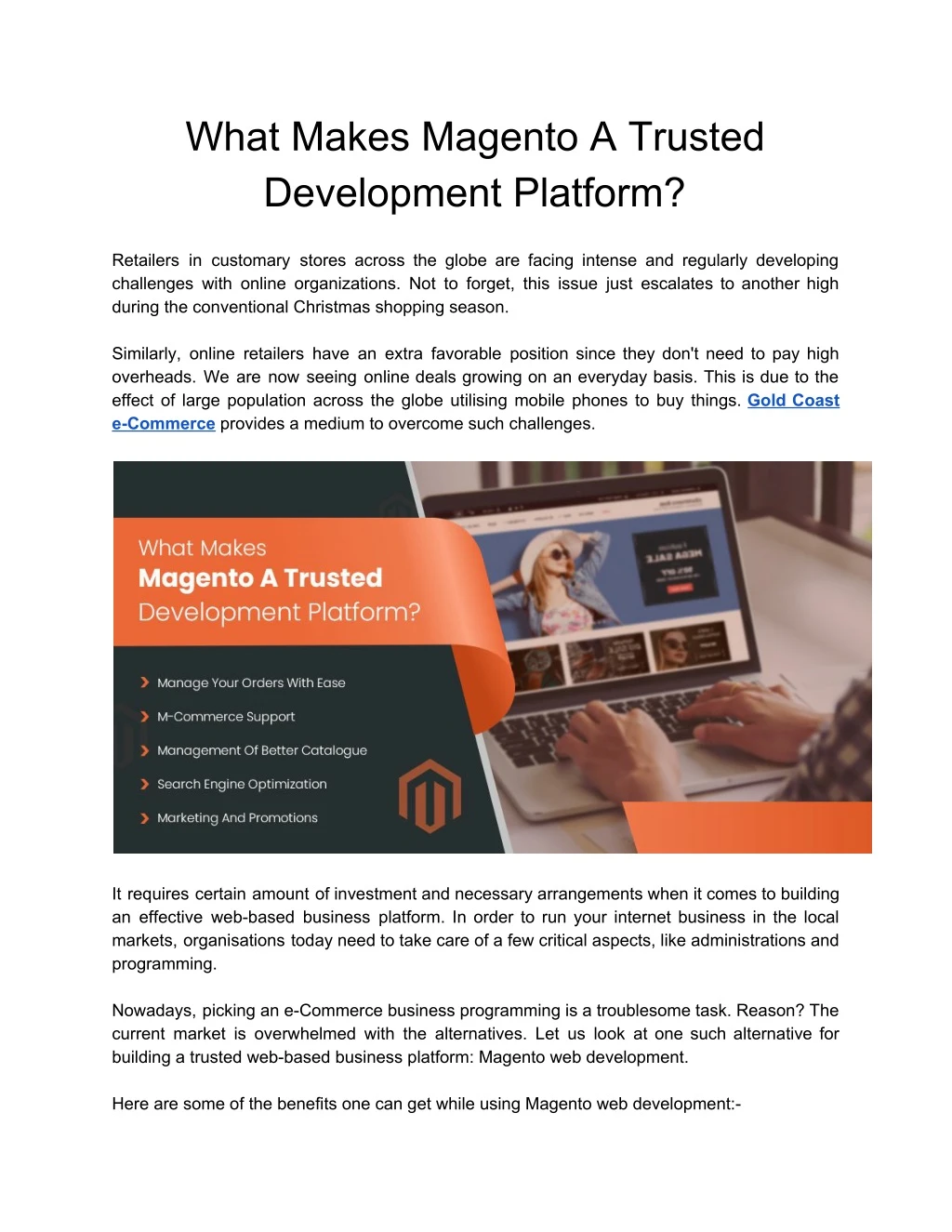 what makes magento a trusted development platform