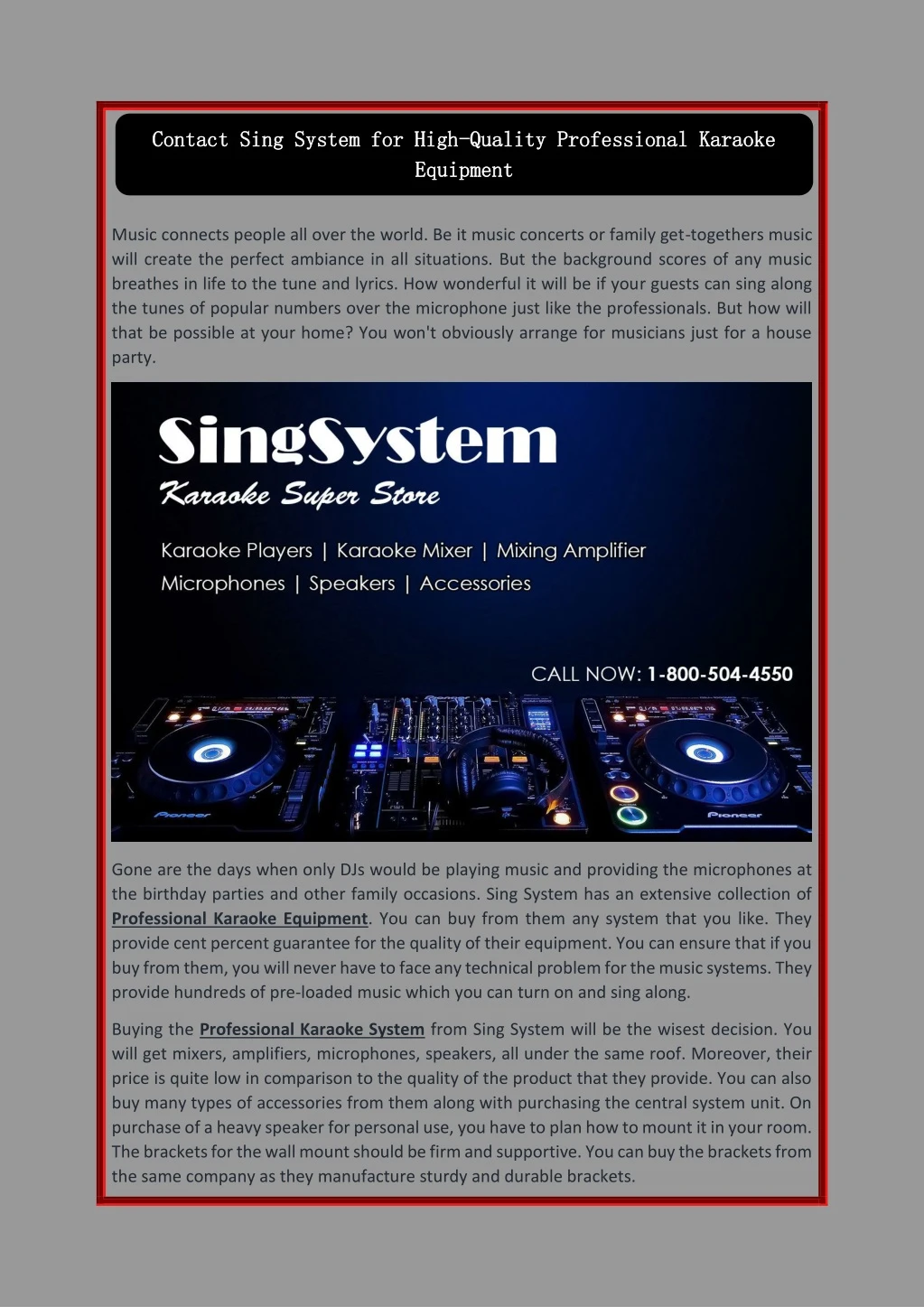 contact sing system for high contact sing system