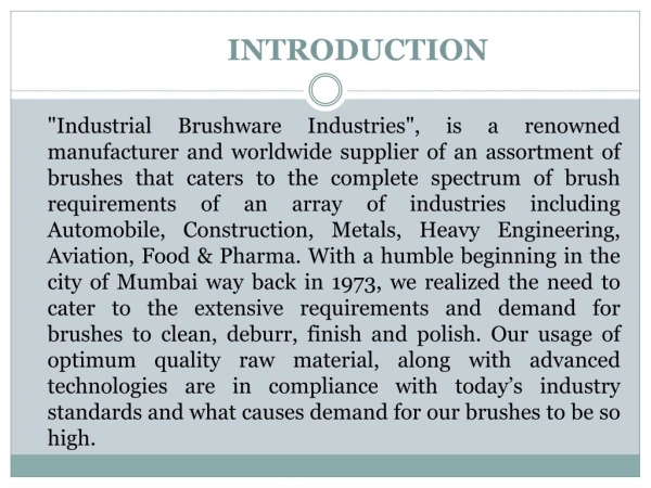 supplier, manufacturer & exporter of Industrial Brushes