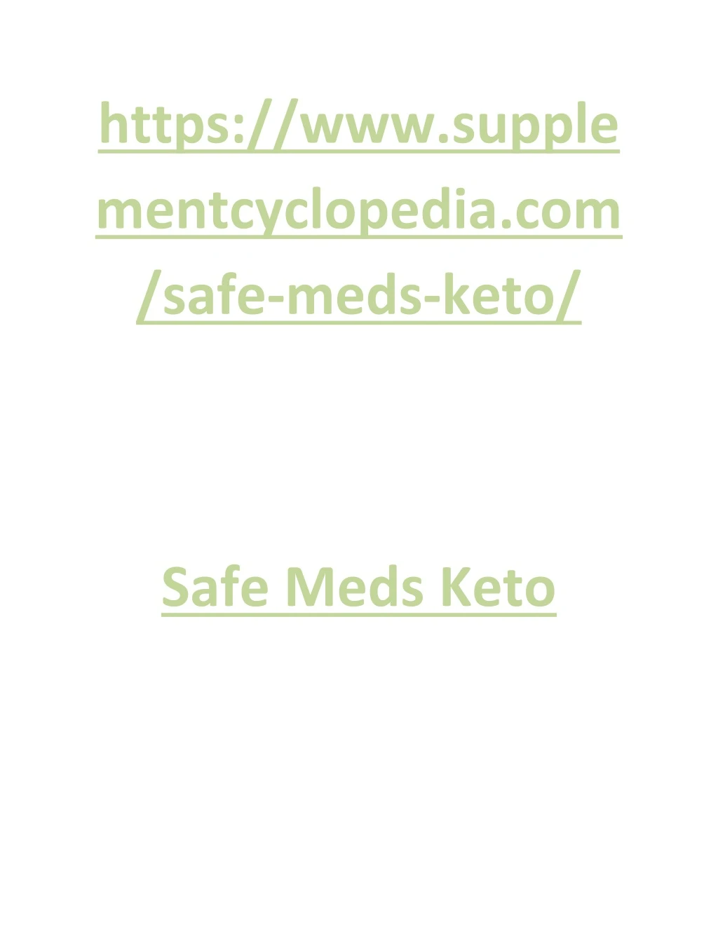 https www supple mentcyclopedia com safe meds keto