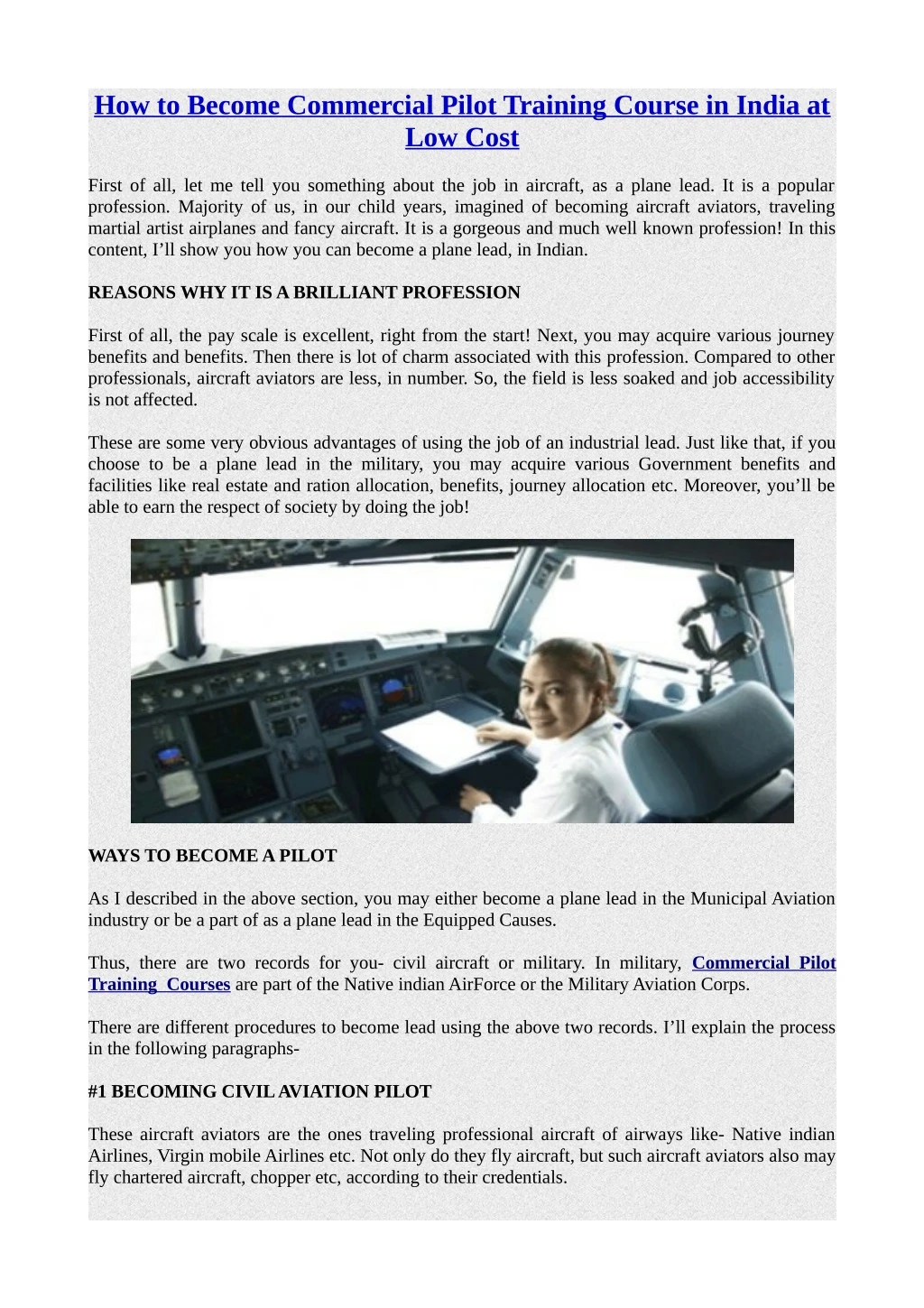 how to become commercial pilot training course