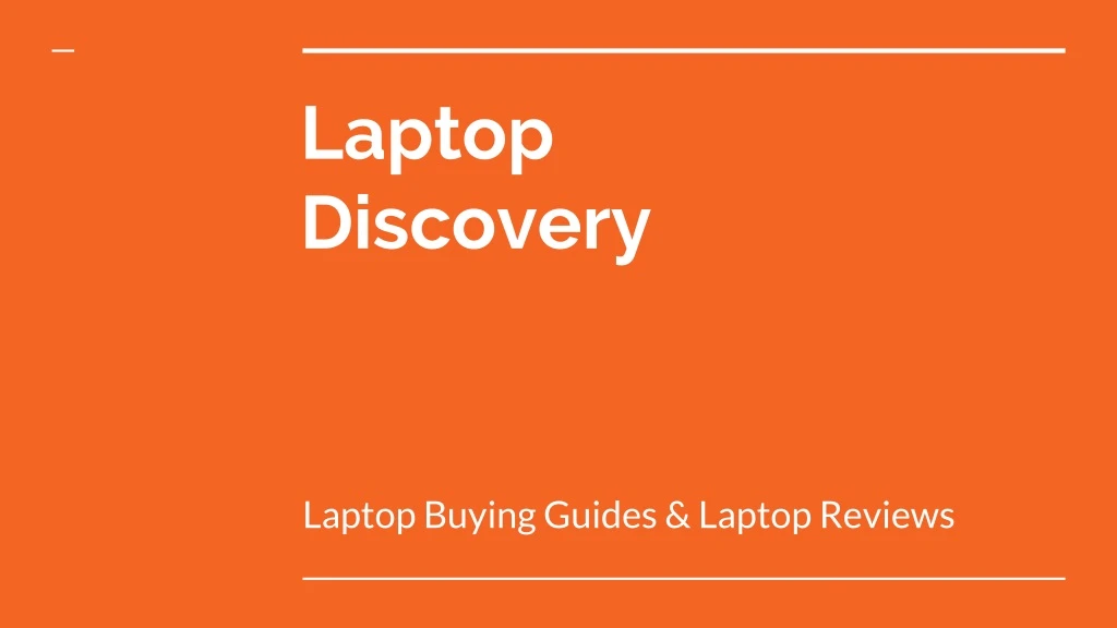 laptop discovery