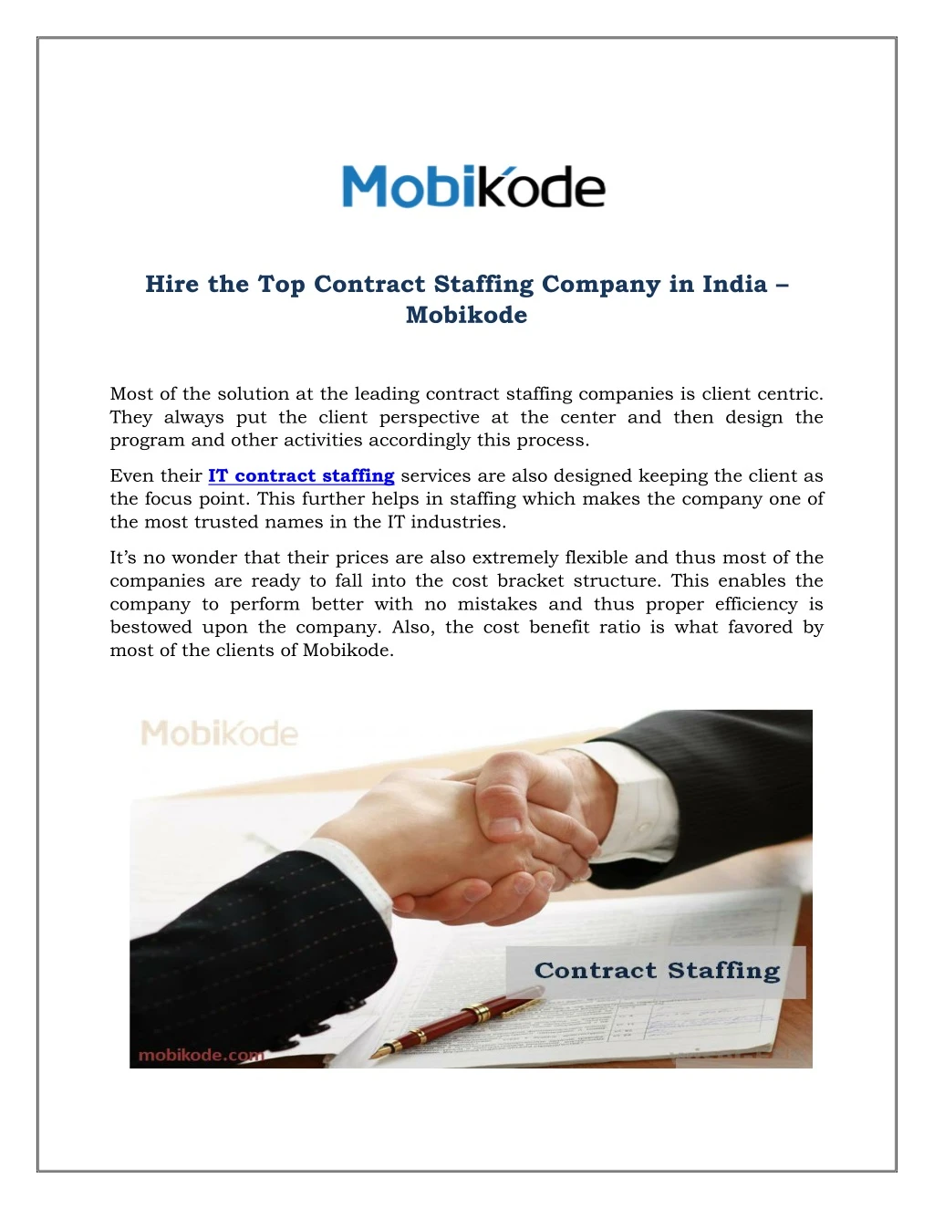 hire the top contract staffing company in india