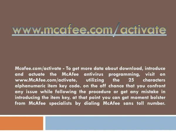 www mcafee com activate