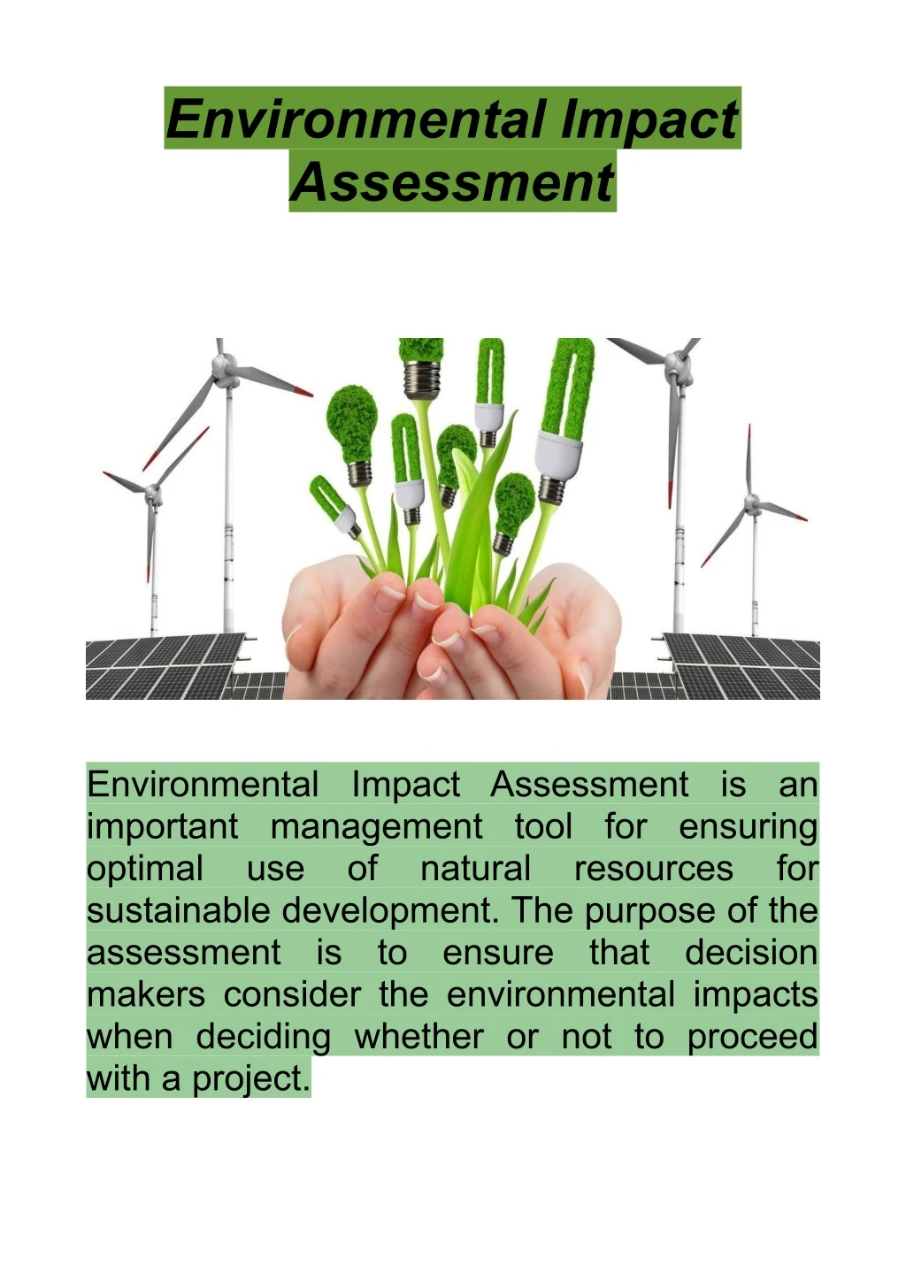 environmental impact assessment